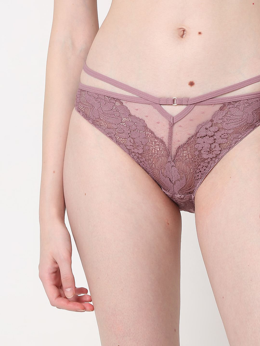 Intimates Mauve Lace Bikini Briefs