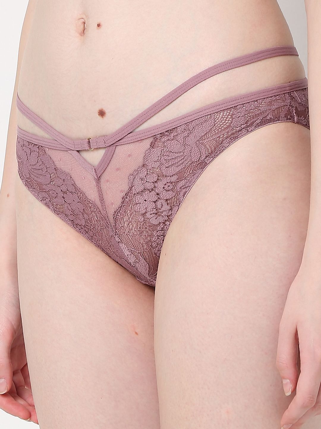 Intimates Mauve Lace Bikini Briefs