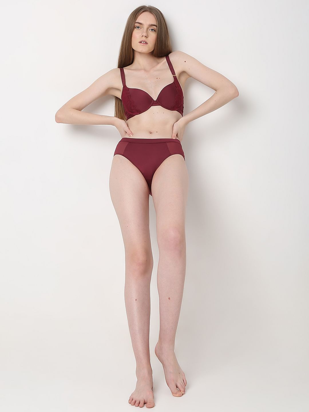 Intimates Maroon Hipster Briefs