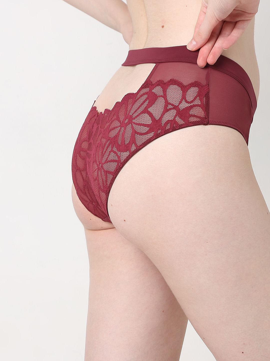 Intimates Maroon Hipster Briefs