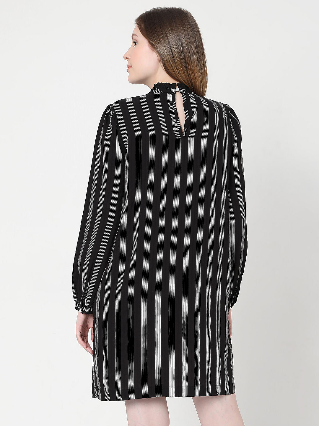 Black Striped Shift Dress