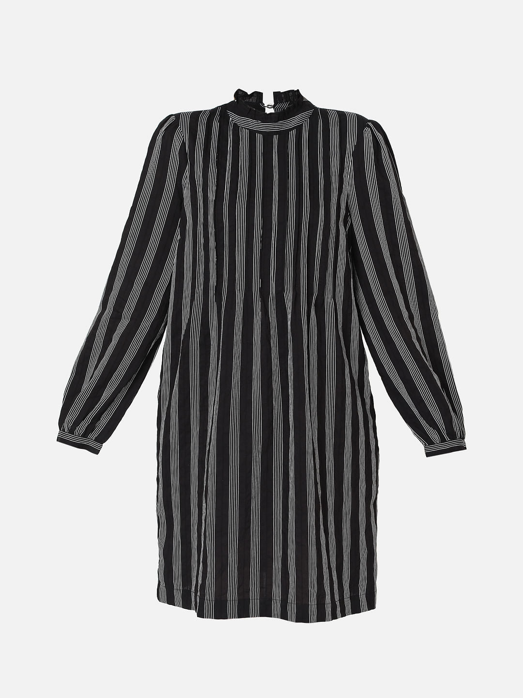 Black Striped Shift Dress