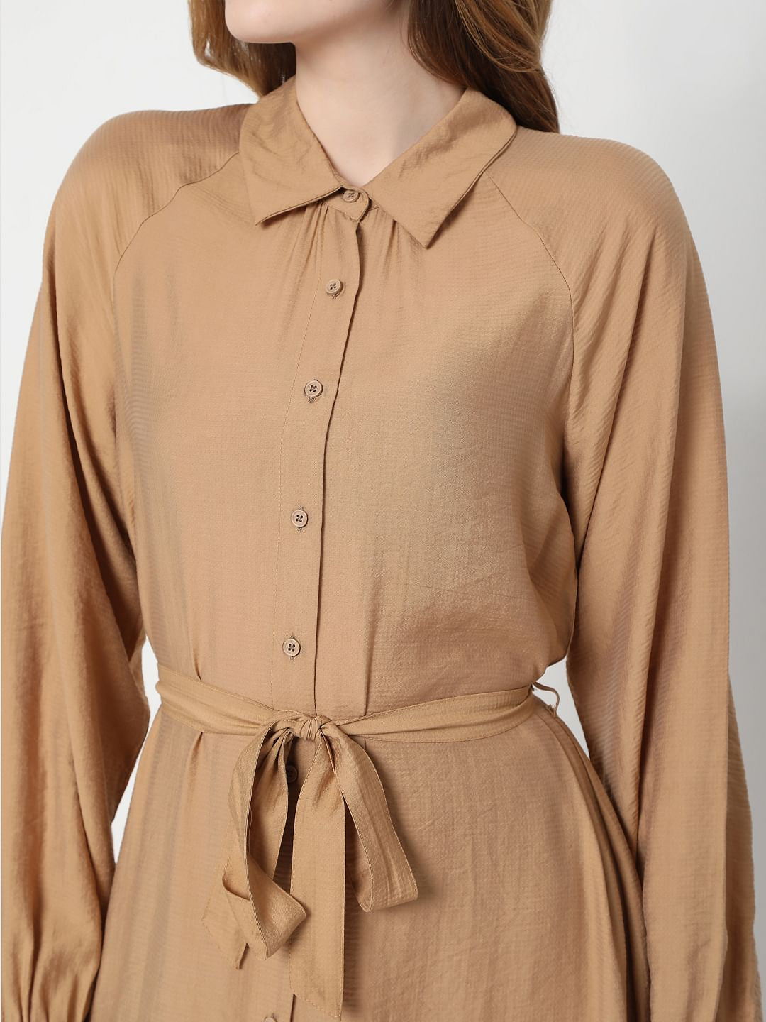 Beige Shirt Dress