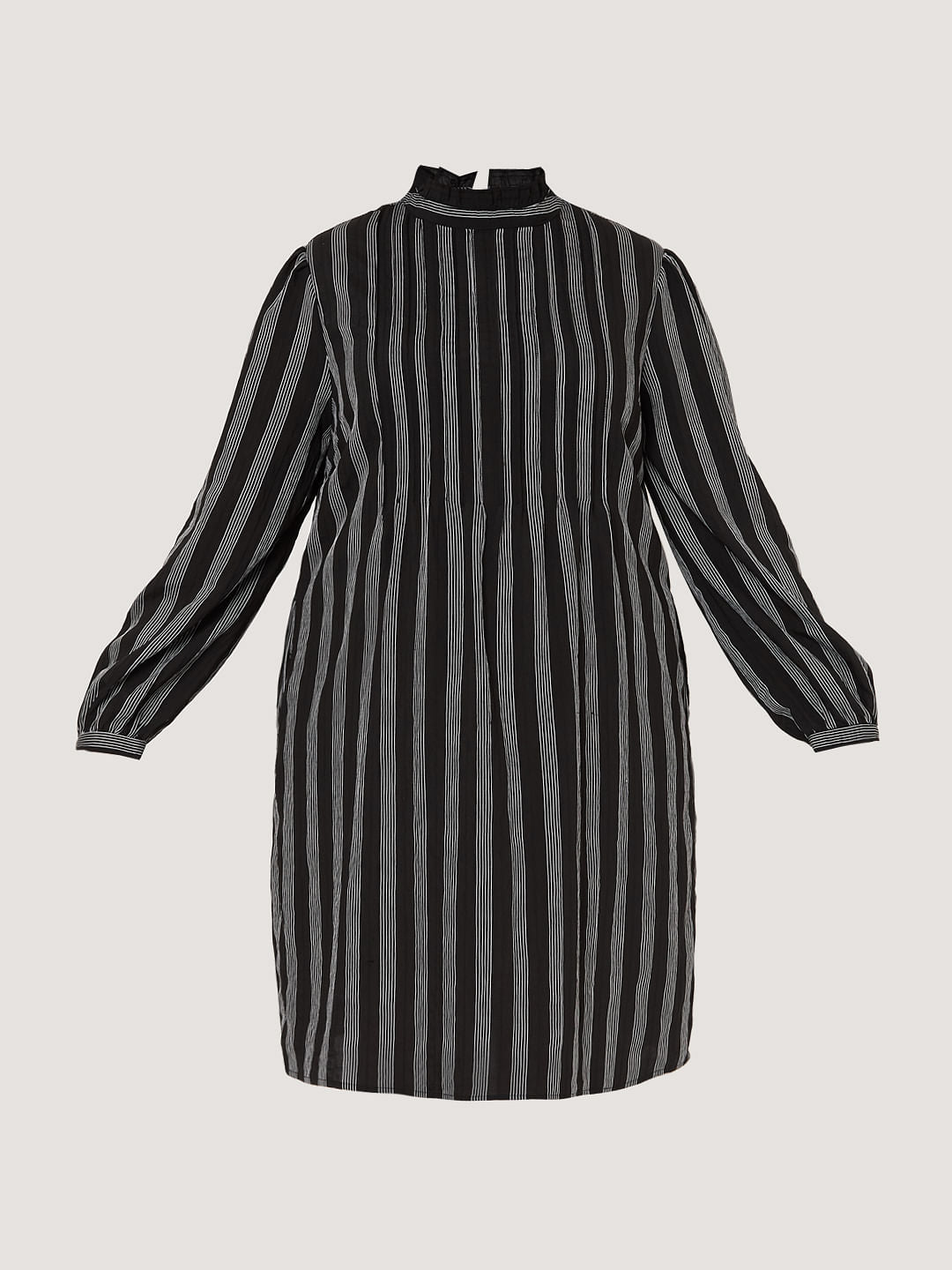 Curve Black Striped Shift Dress
