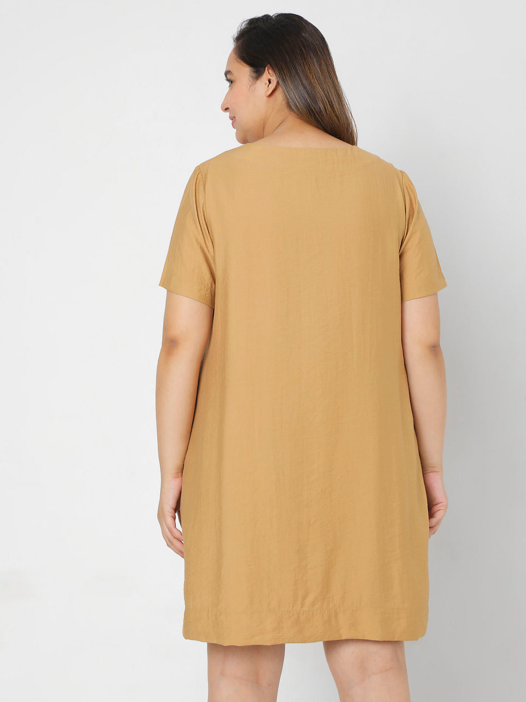 Curve Tan Brown Shift Dress