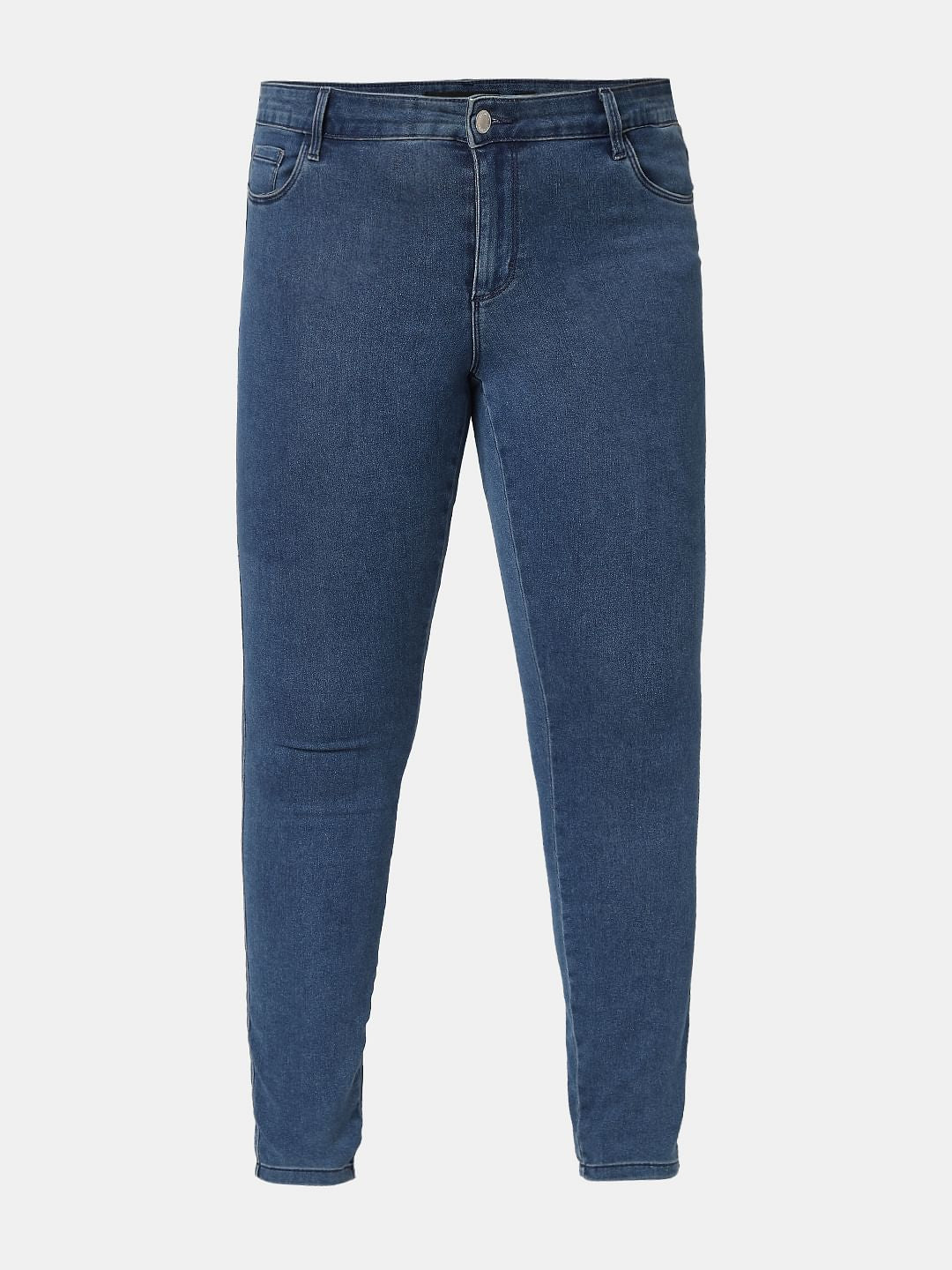 Curve Blue Mid Rise Skinny Fit Jeans