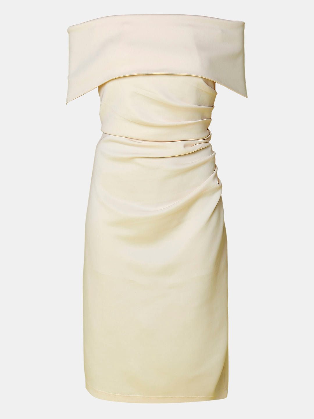 Marquee Off-White Off-Shoulder Midi Dress