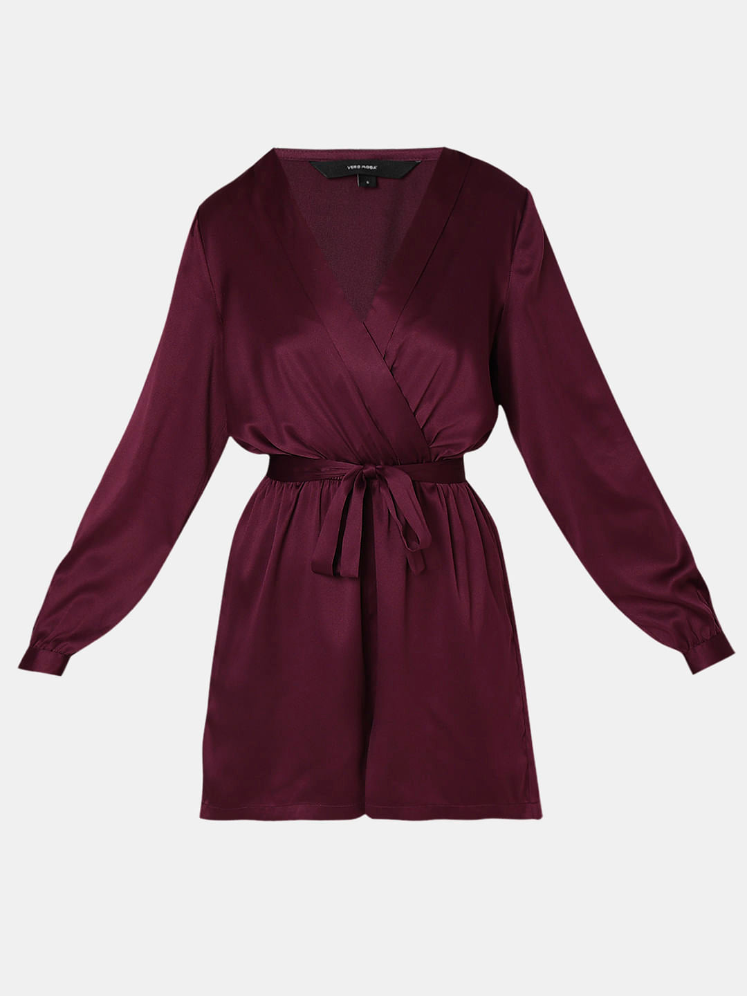 Maroon V-Neck Playsuit