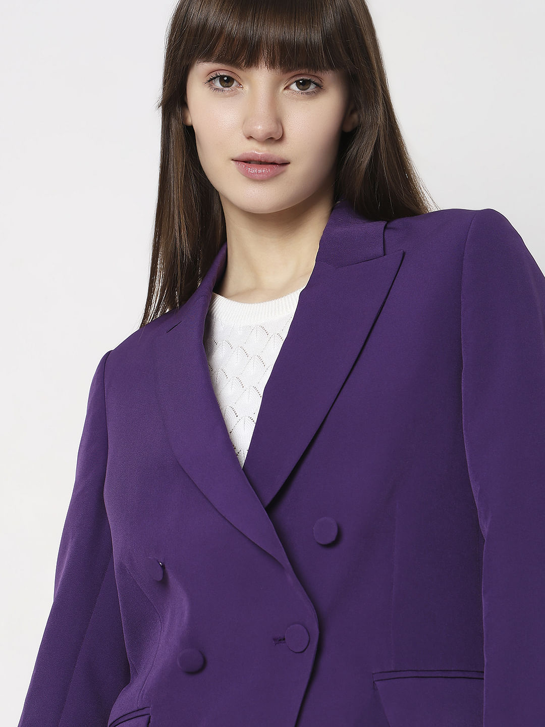 Purple Double Breasted Blazer