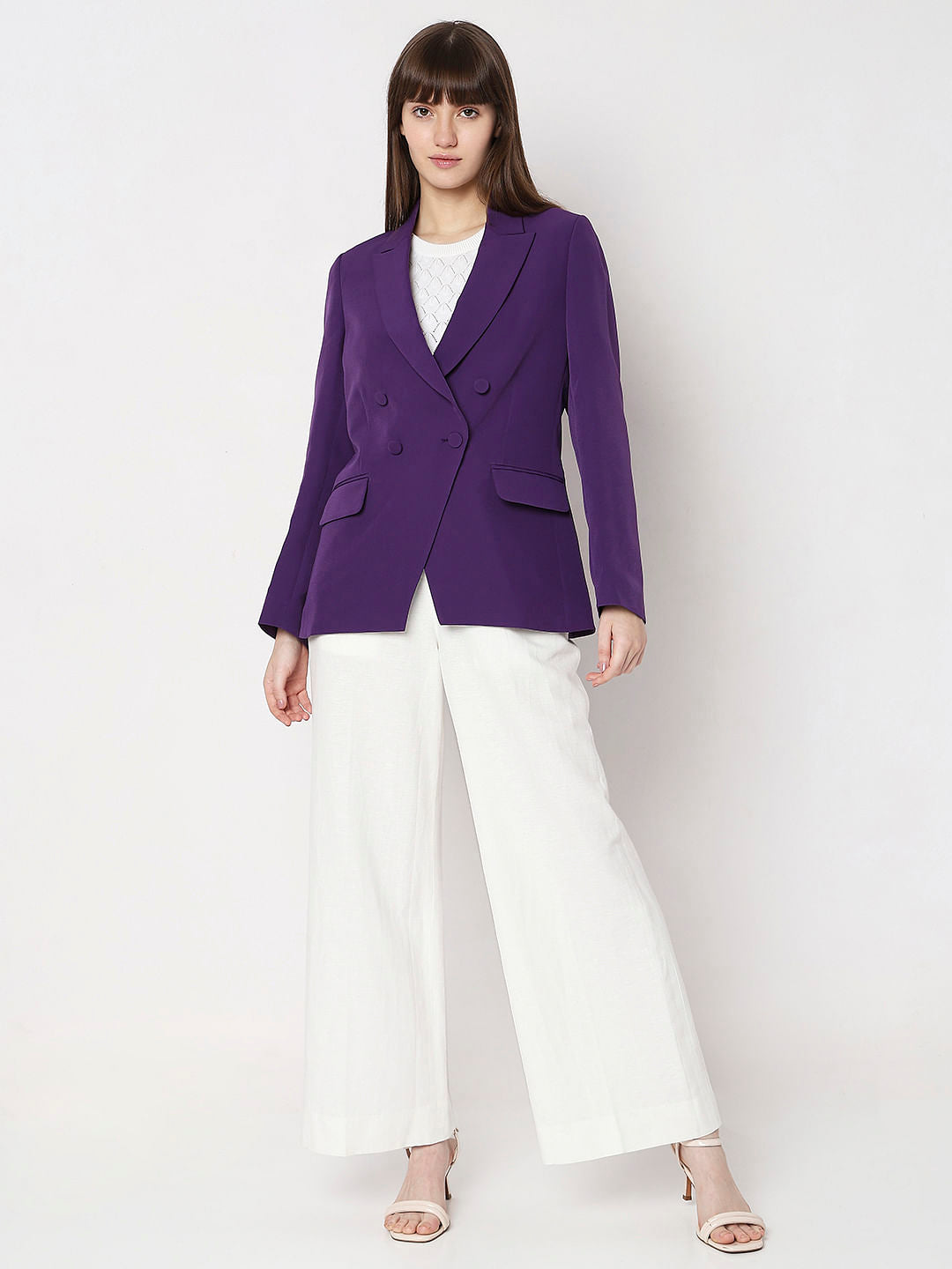 Purple Double Breasted Blazer