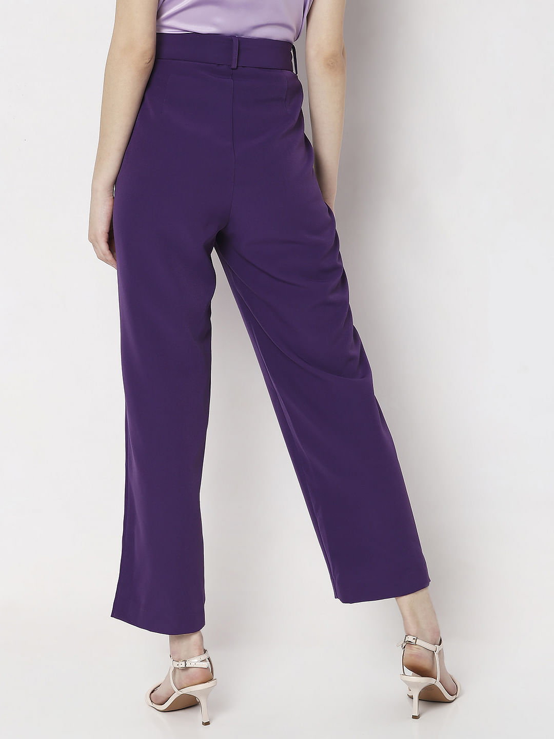 Purple High Rise Co-Ord Set Pants