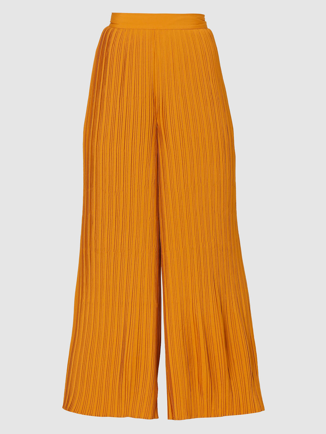 Orange High Rise Pleated Pants
