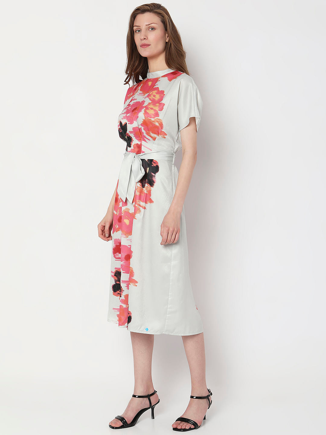 Off-White Floral Midi Dress