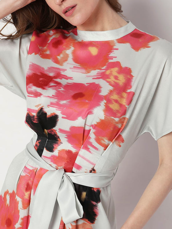 Off-White Floral Midi Dress