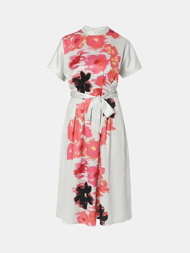 Off-White Floral Midi Dress