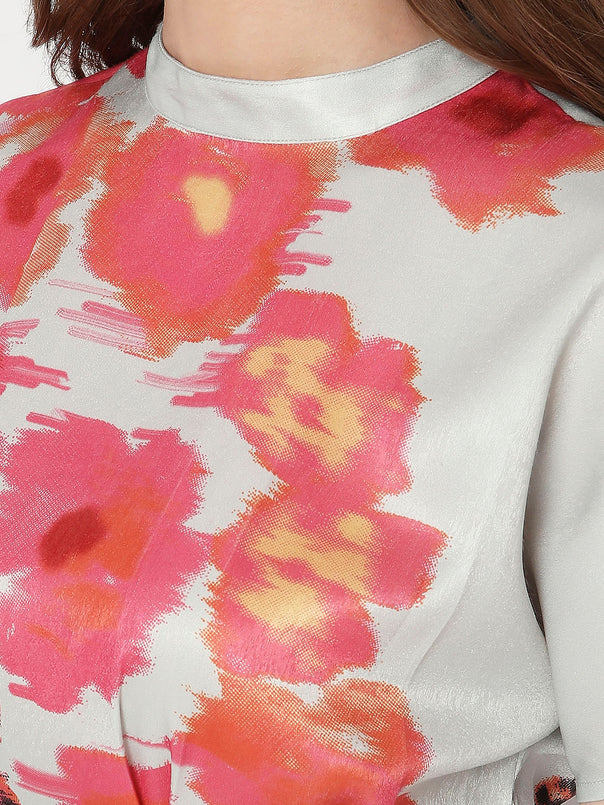 Off-White Floral Midi Dress