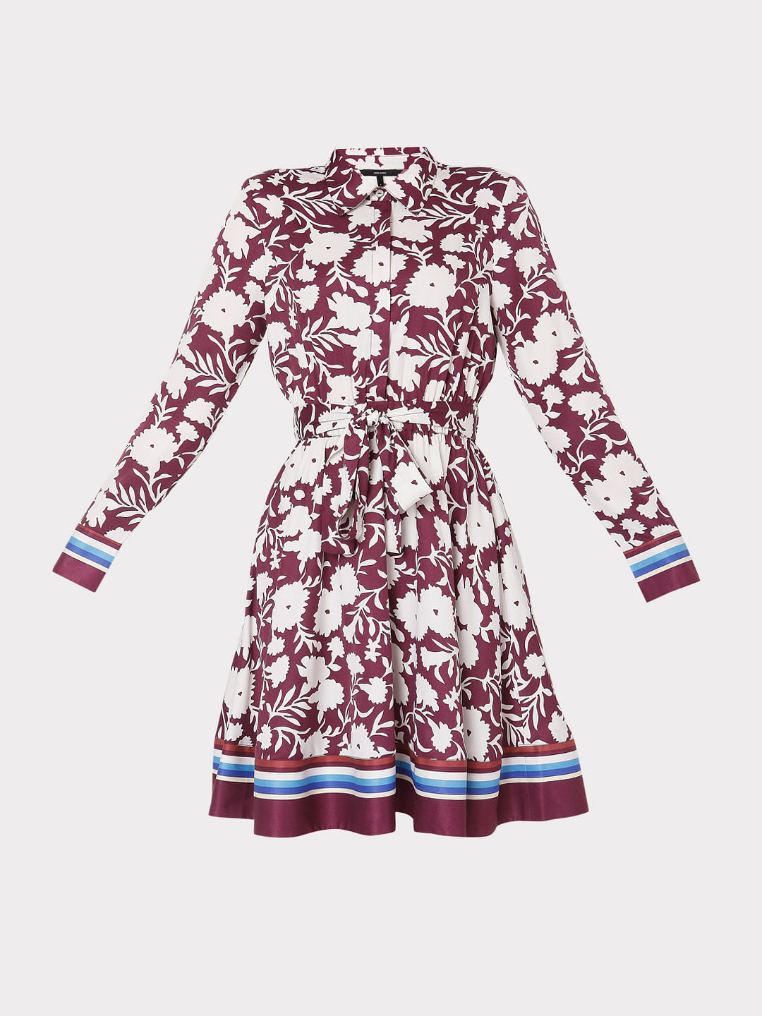 Red Floral Shirt Dress