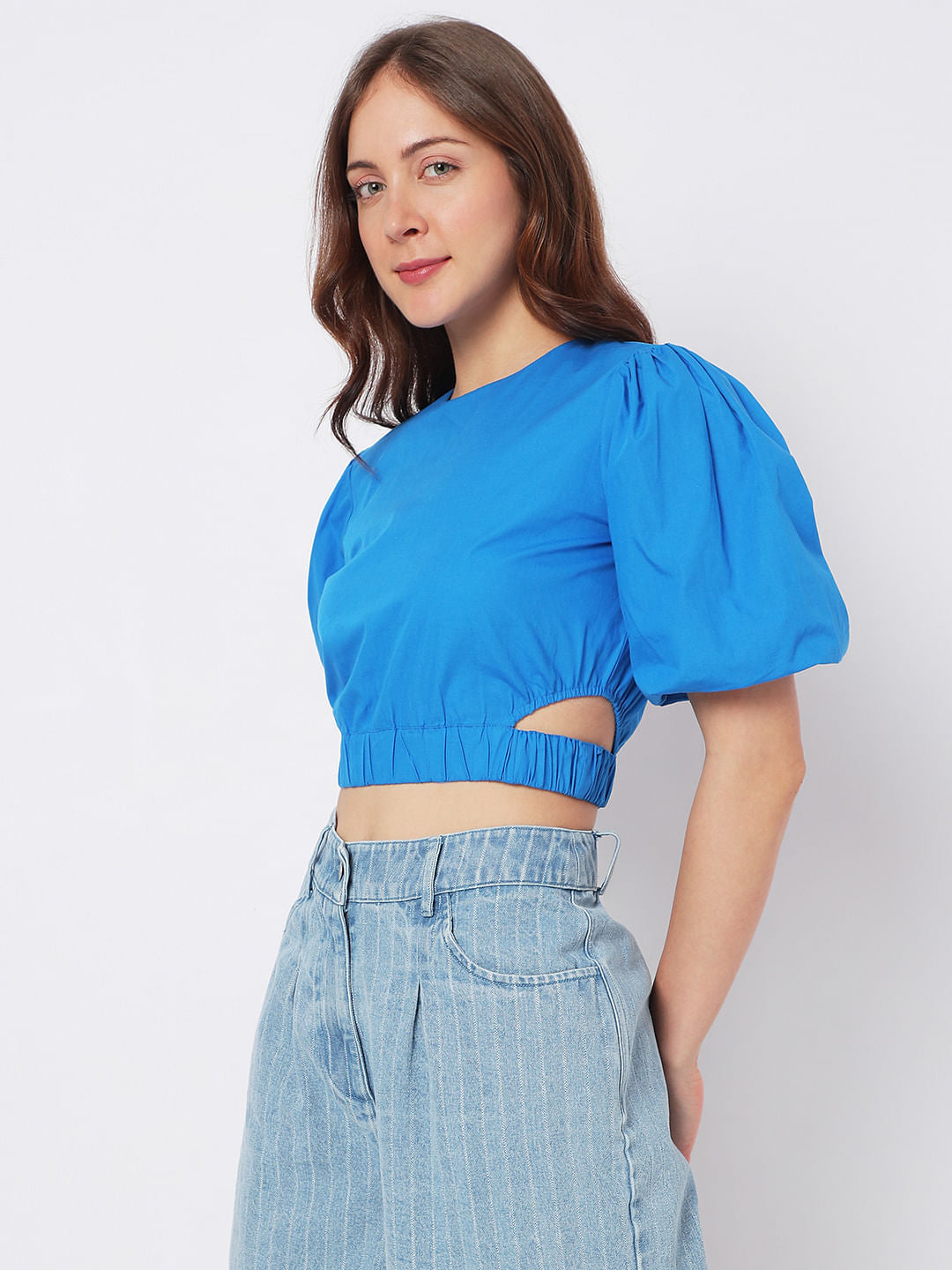Blue Crop Top