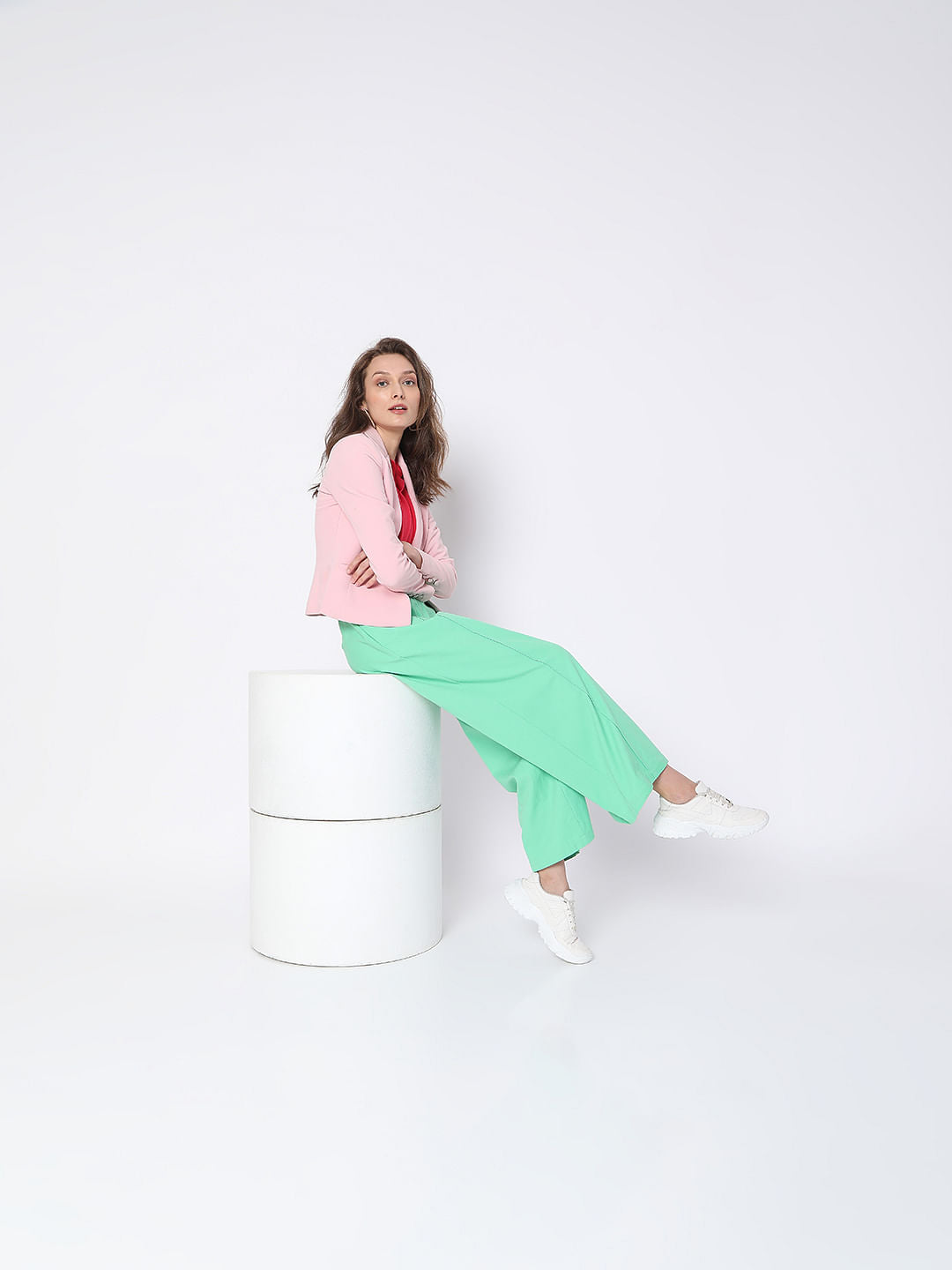 Mint Green High Rise Co-Ord Set Culottes