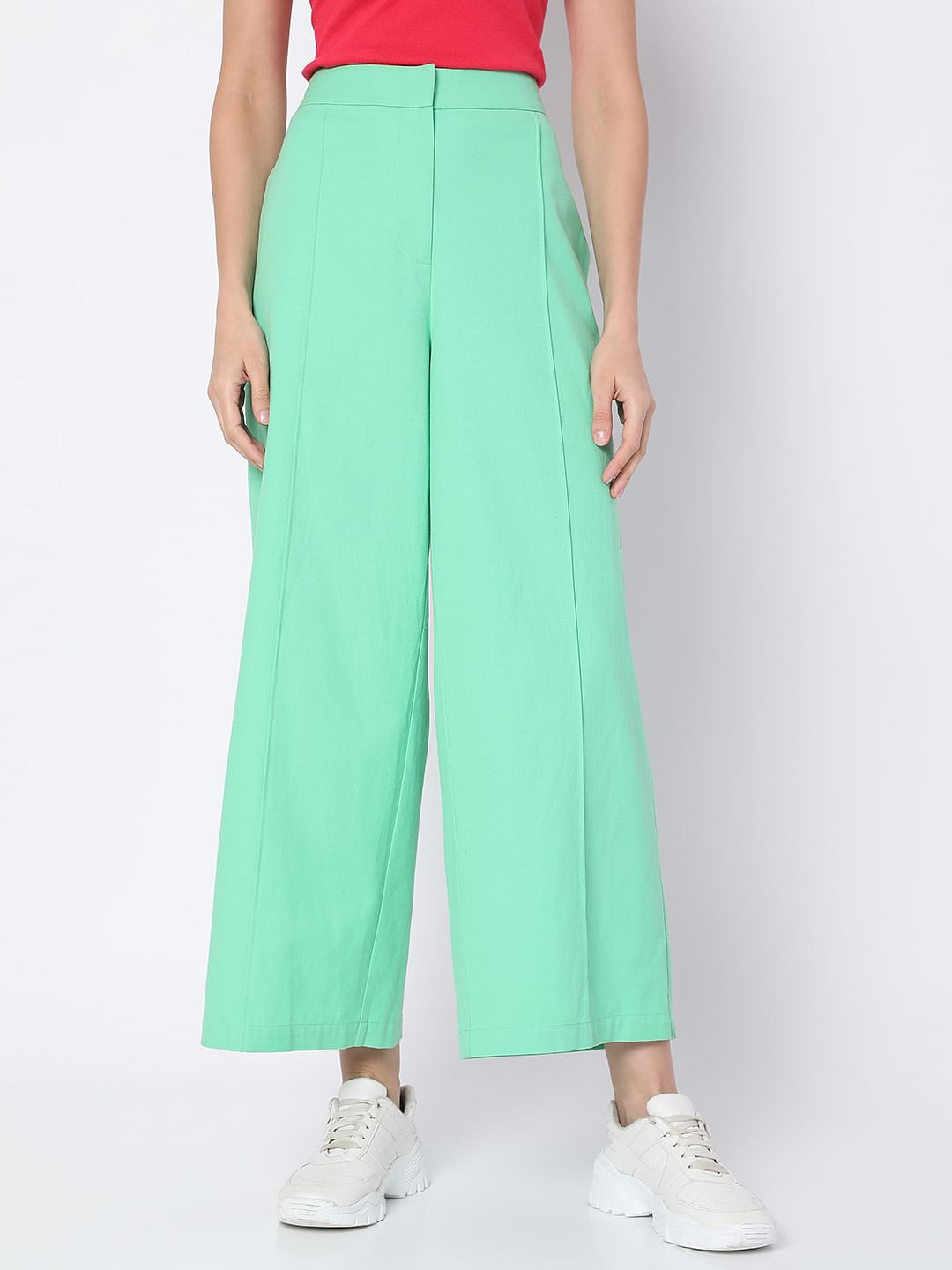 Mint Green High Rise Co-Ord Set Culottes