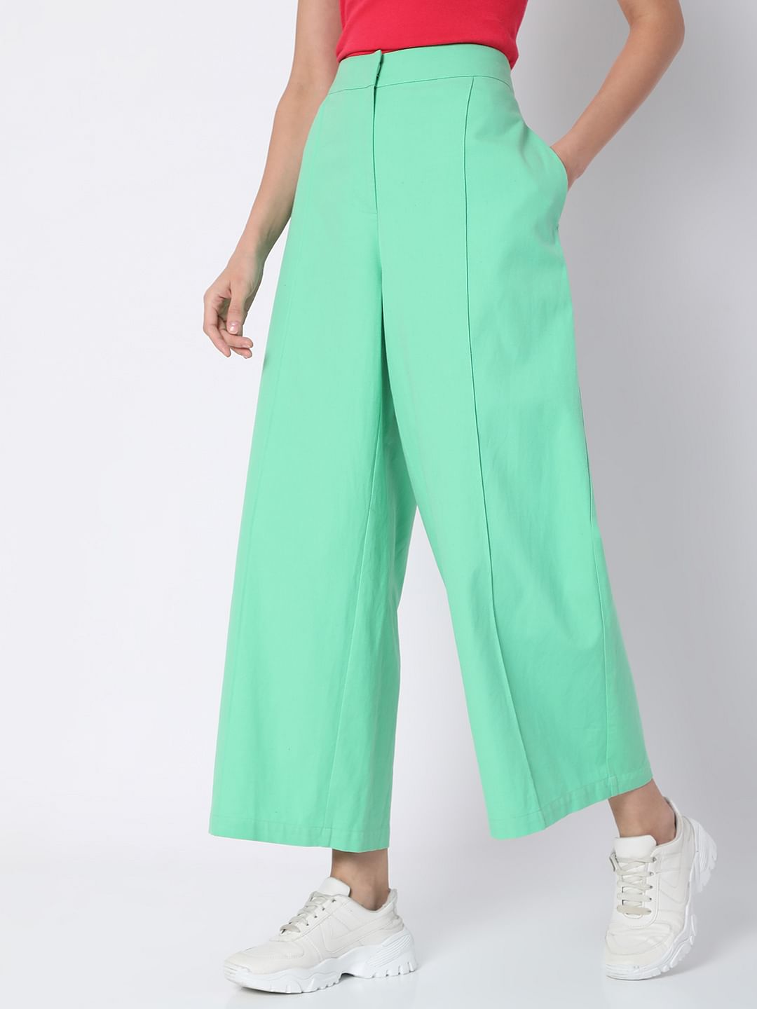 Mint Green High Rise Co-Ord Set Culottes