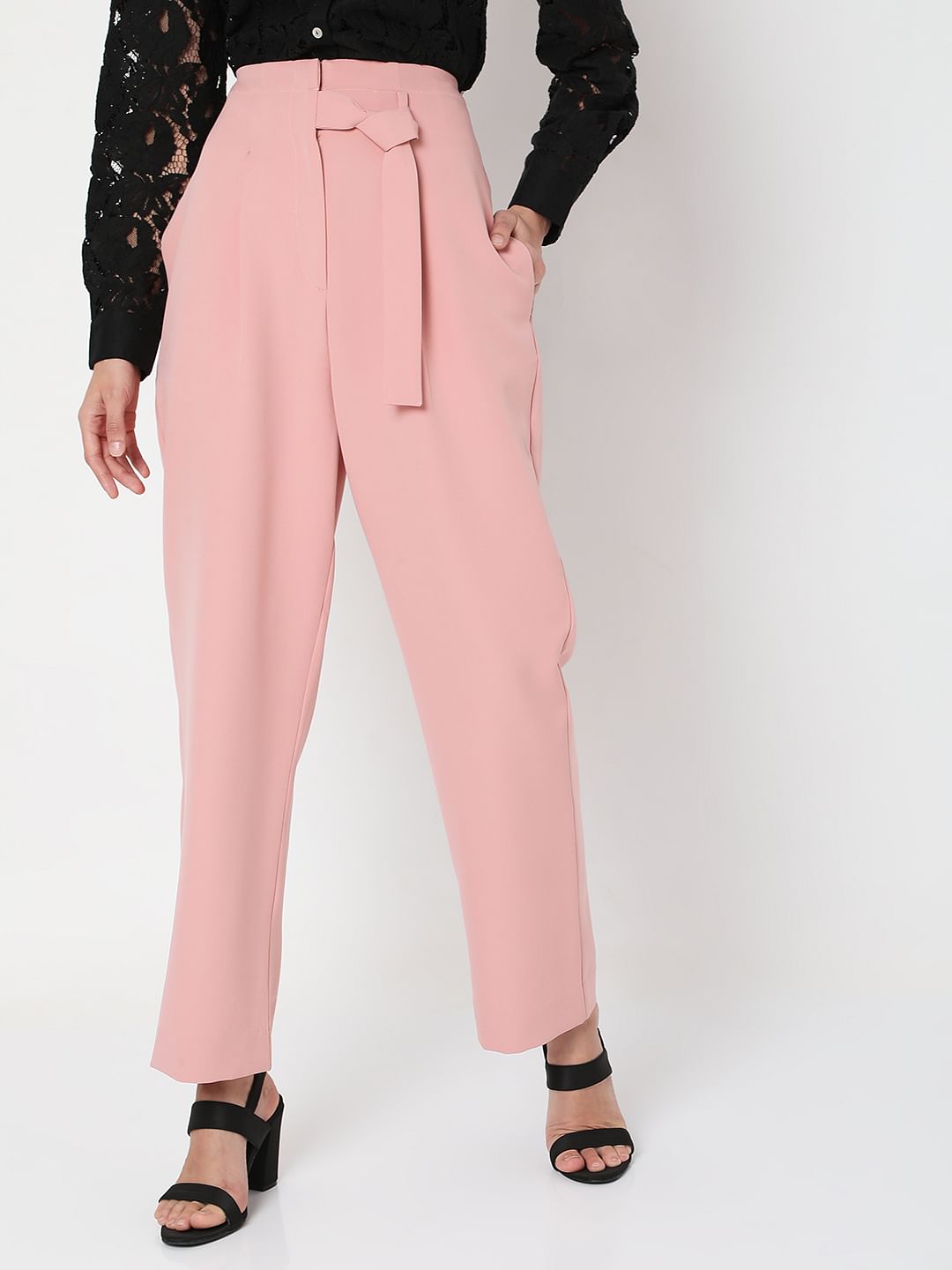 Pink High Rise Pants