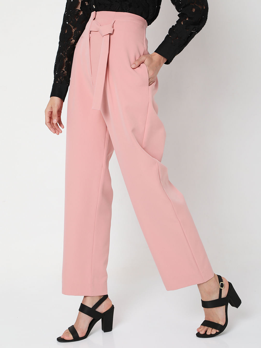 Pink High Rise Pants