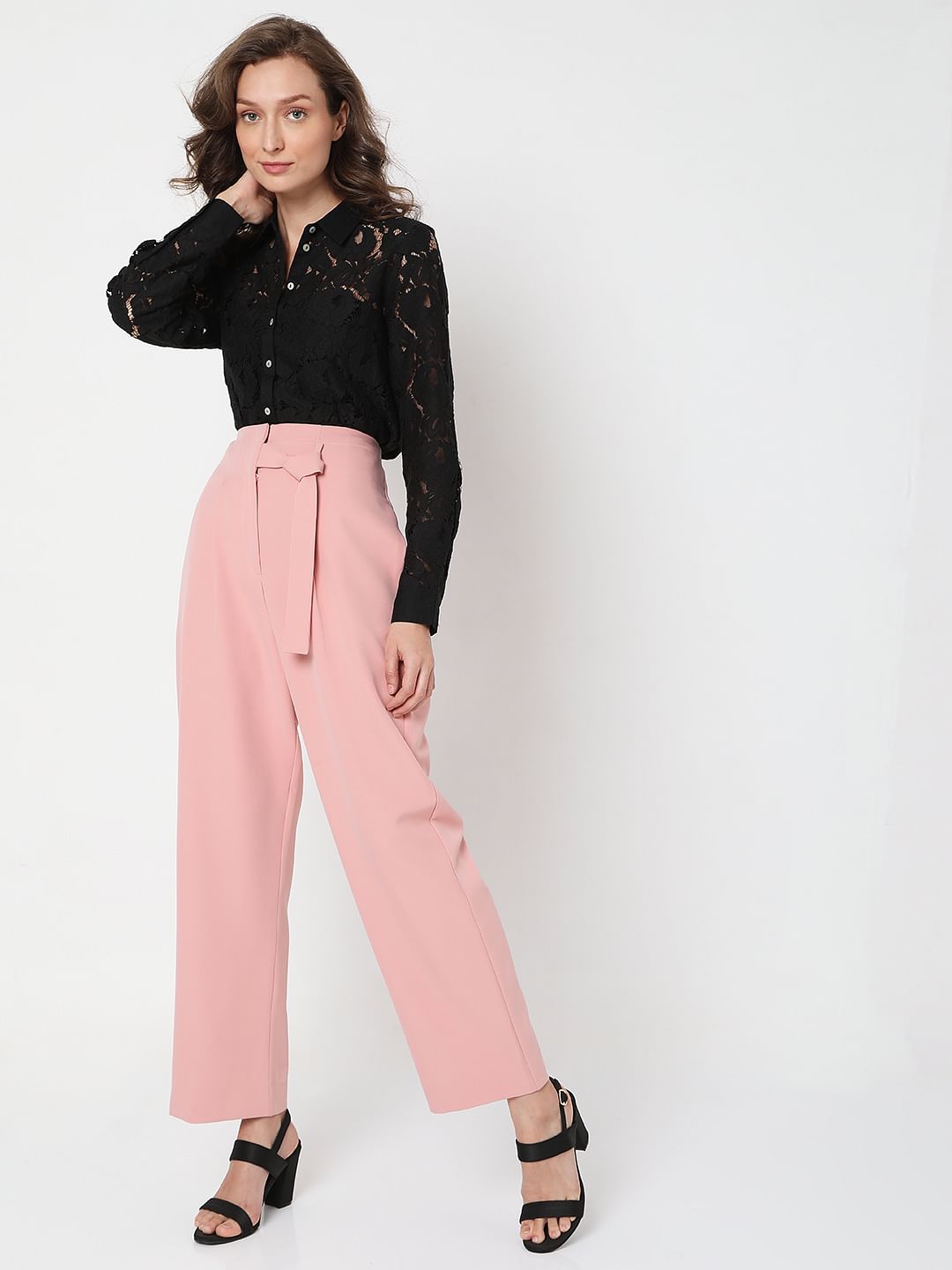 Pink High Rise Pants