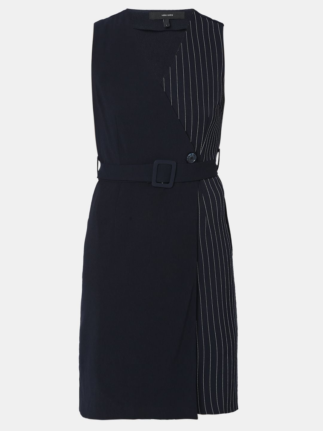 Navy Blue Striped Shift Dress