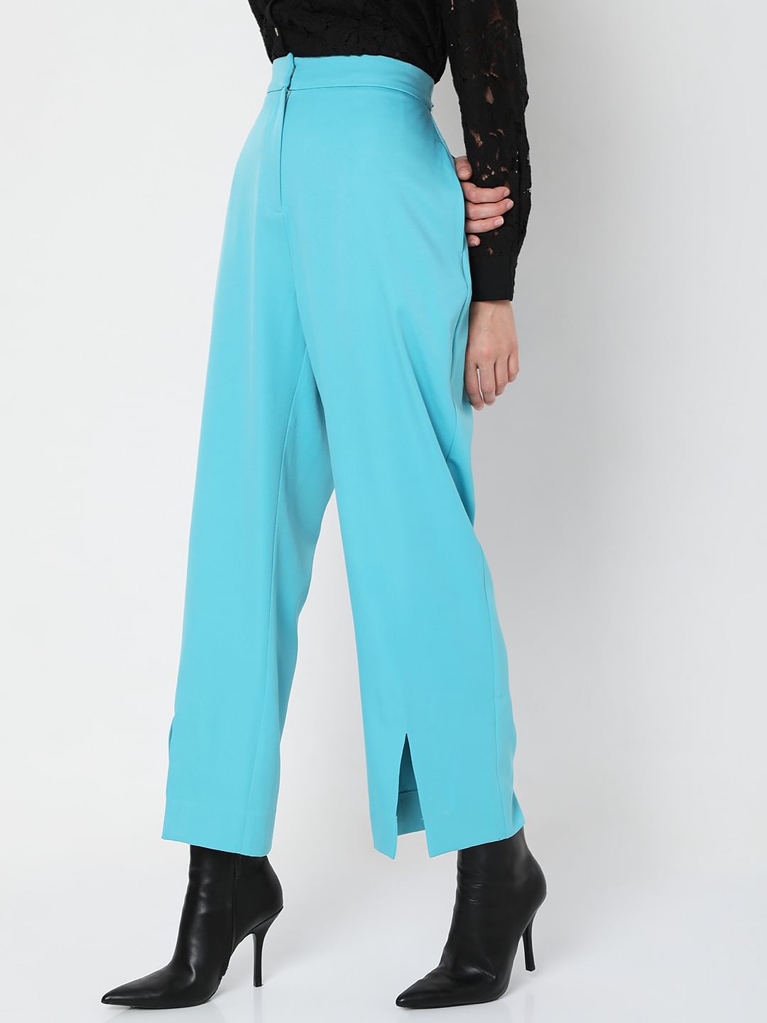 Blue High Rise Tailored Co-Ord Trousers