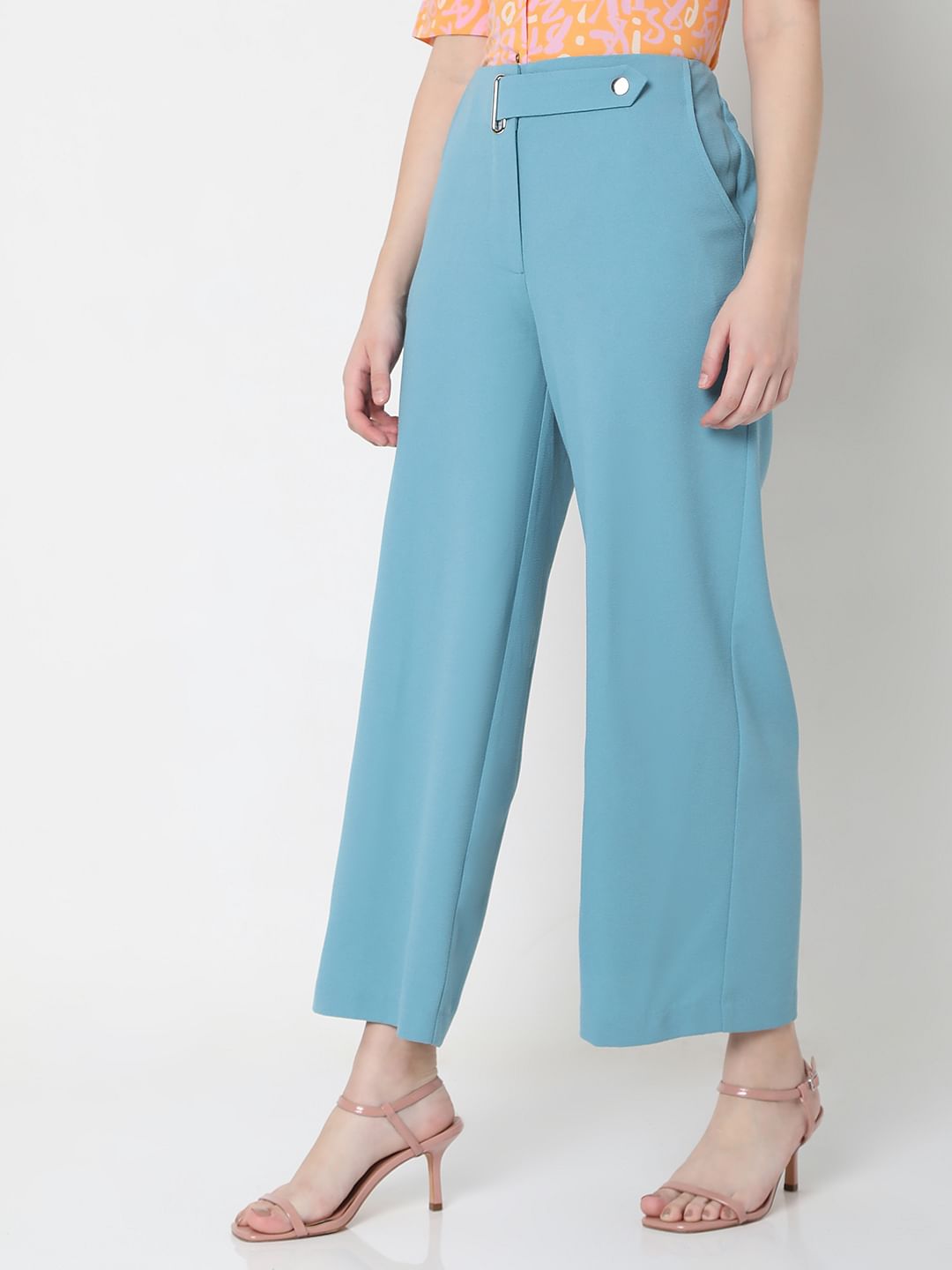 Blue High Rise Culottes