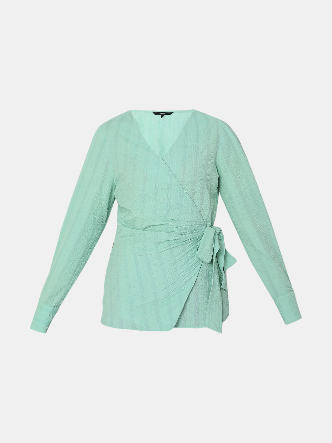 Green Front Wrap Top