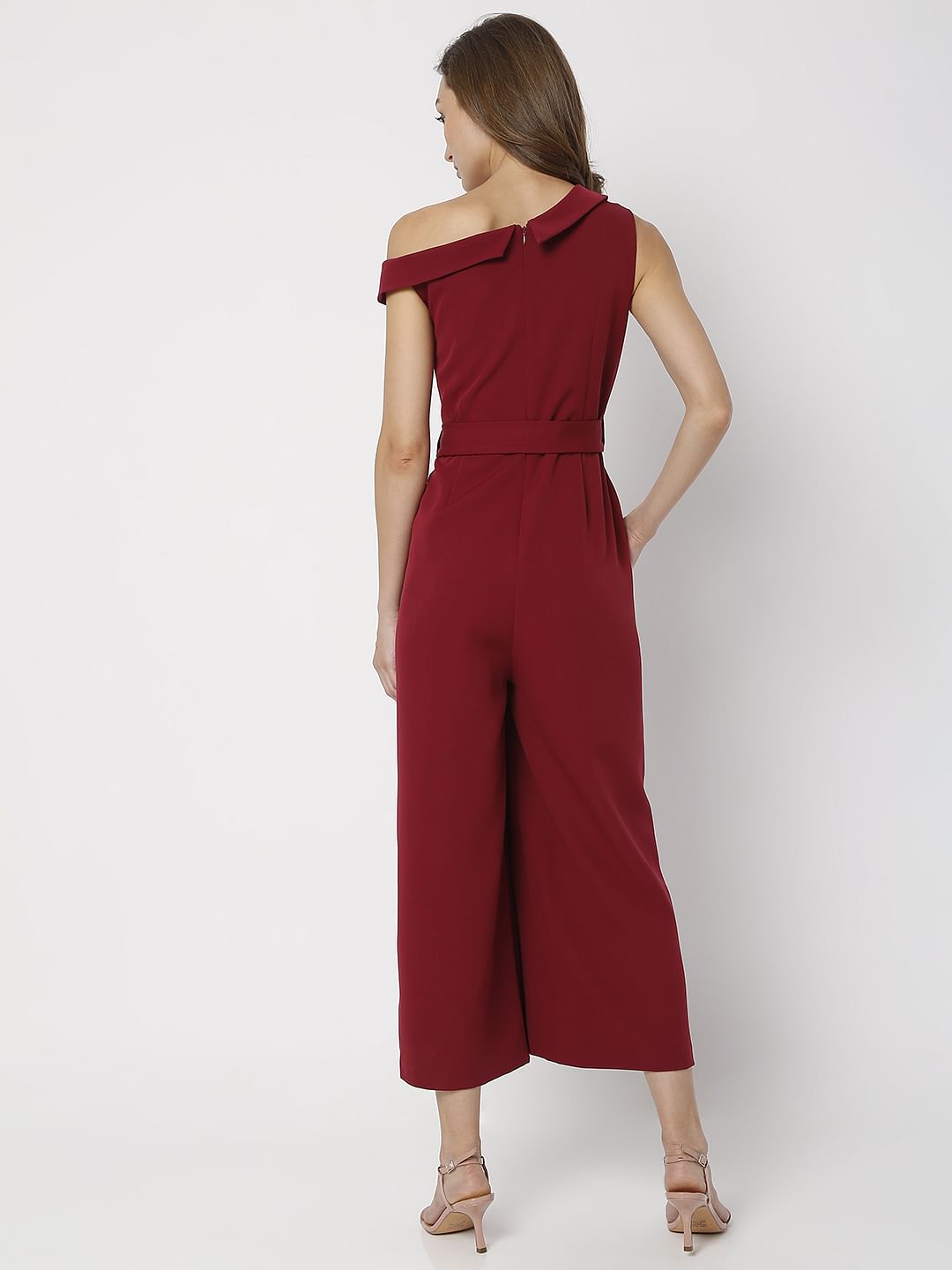 Red One-Shoulder Jumpsuit