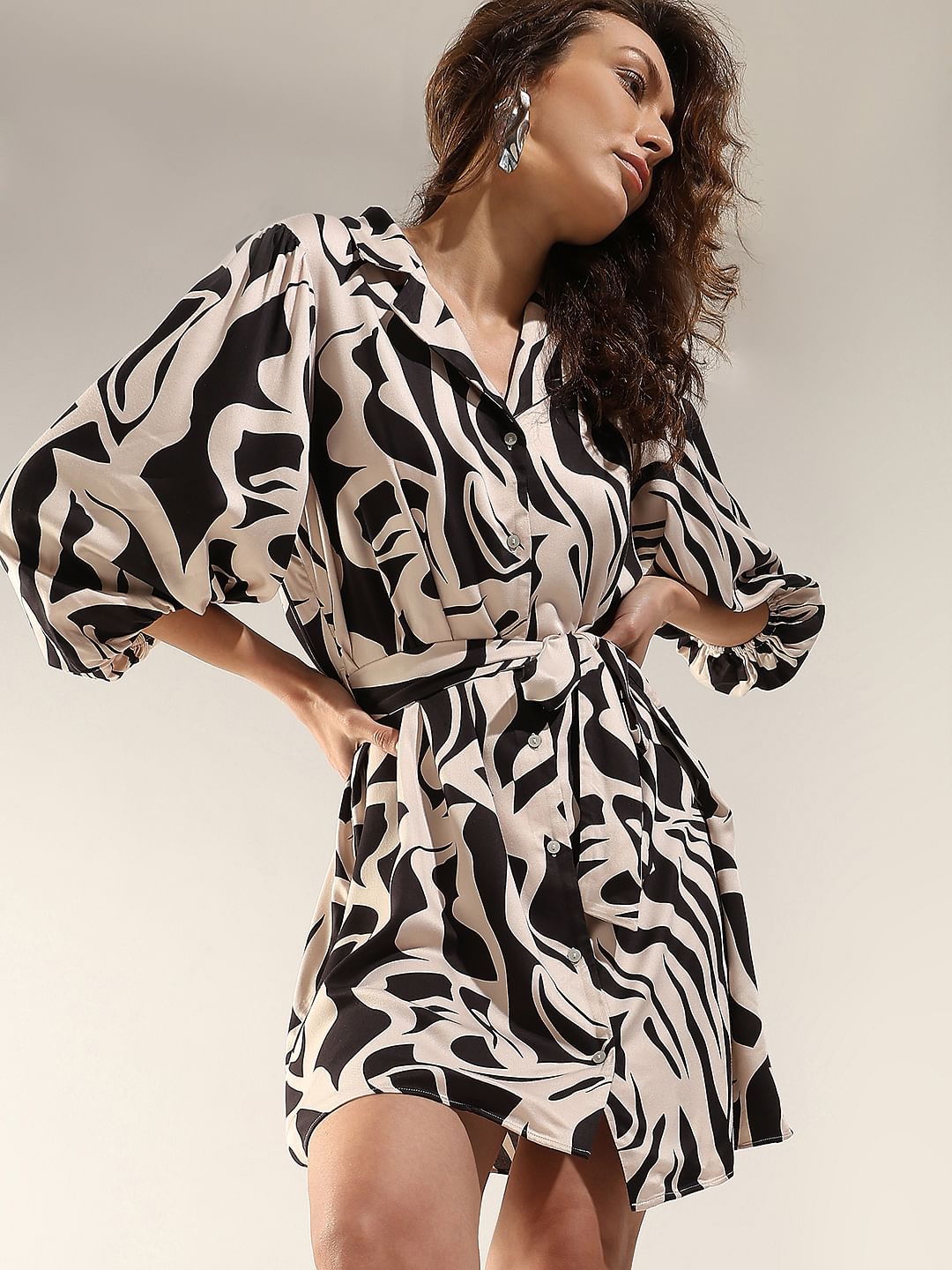 black printed mini dress Black Printed Mini Dress