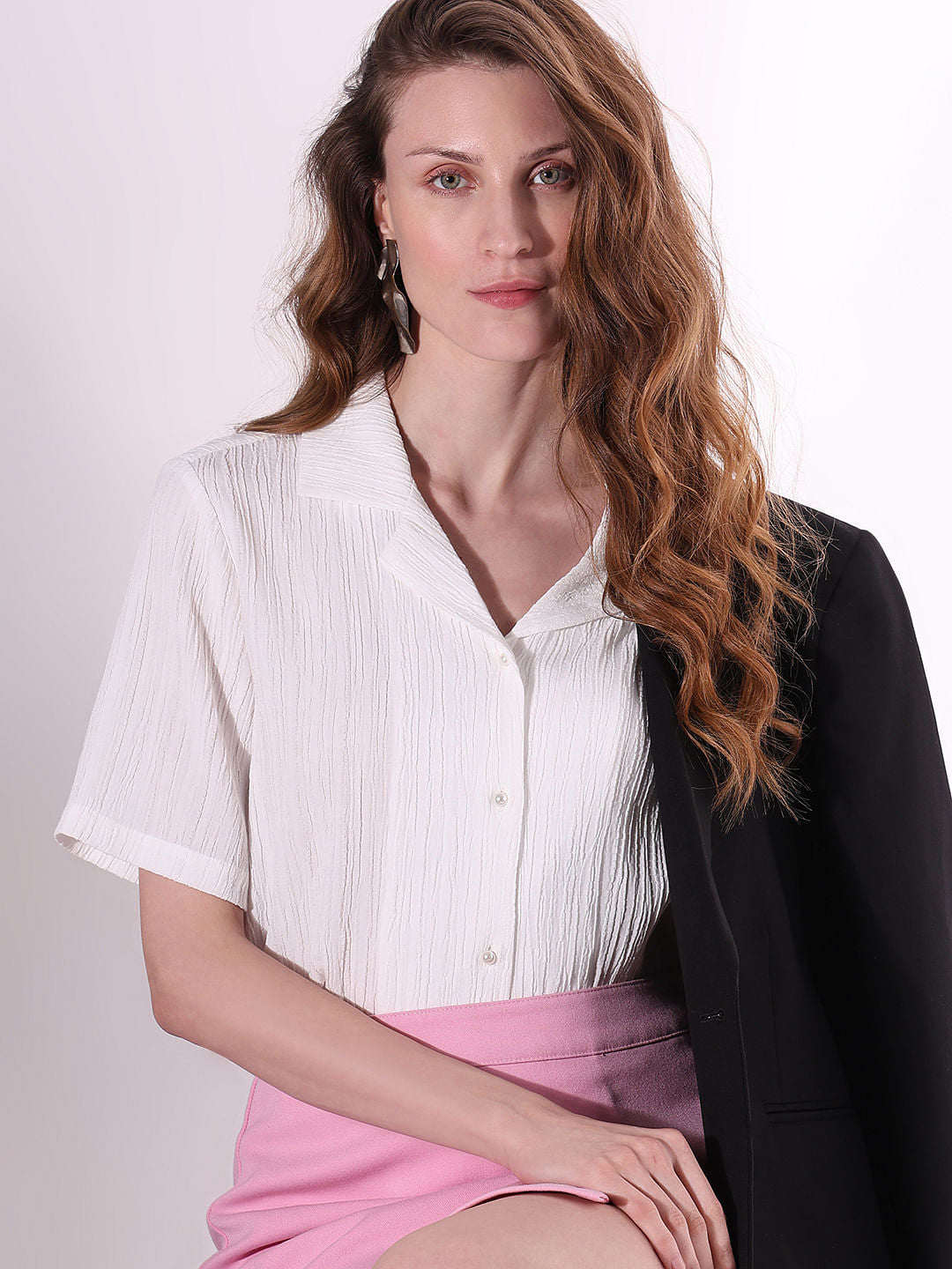 White Crinkled Shirt