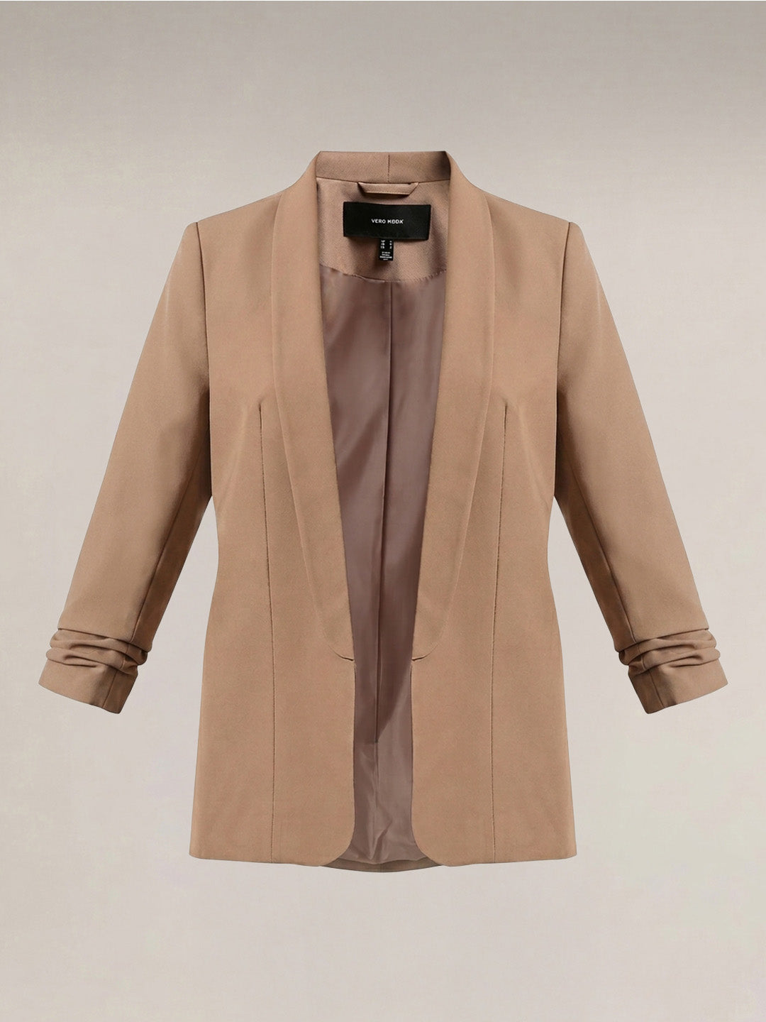 Ruched Cuff Sleeves Blazer