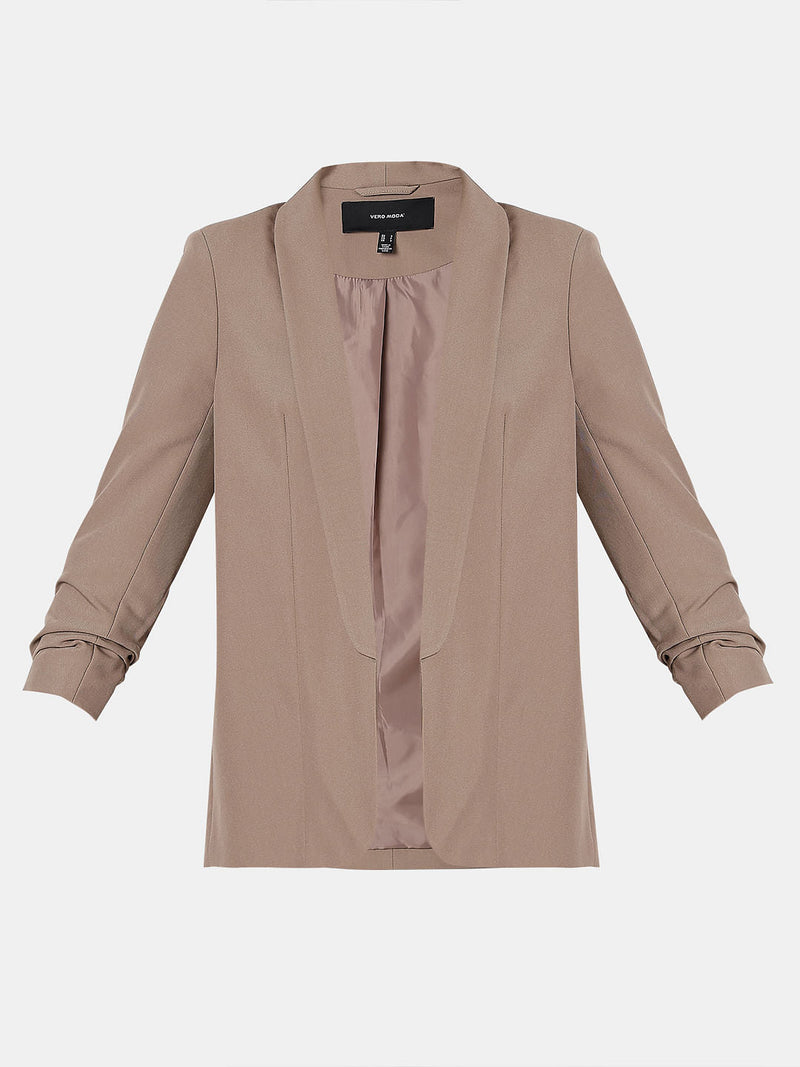 Ruched Cuff Sleeves Blazer