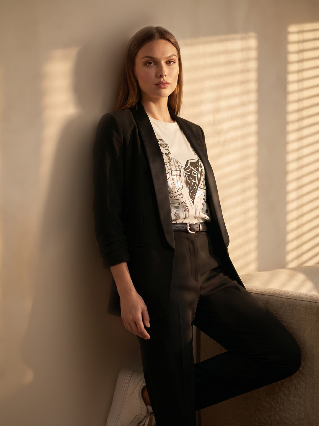 Black Longline Tailored Blazer