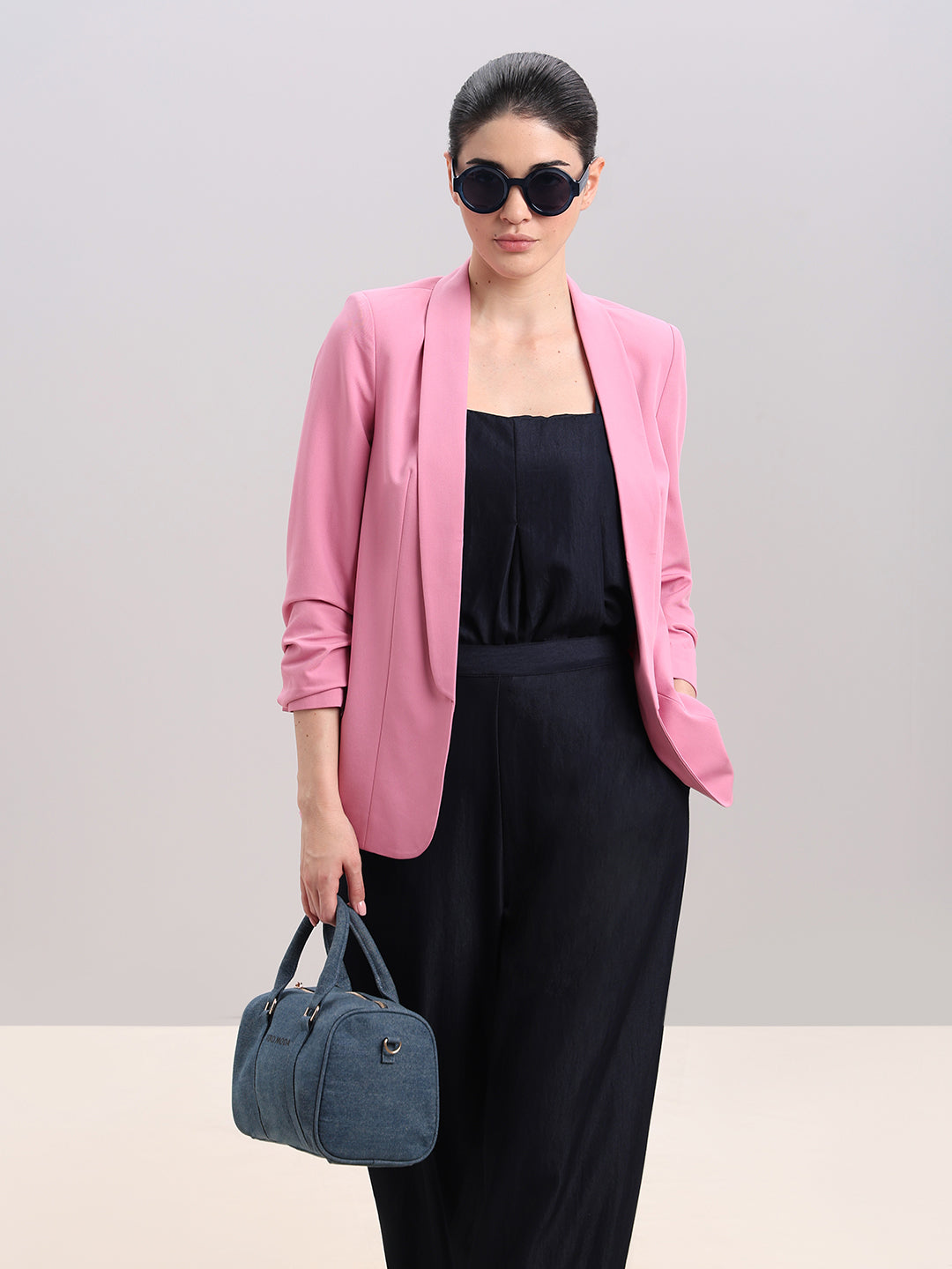 Pink Longline Tailored Blazer