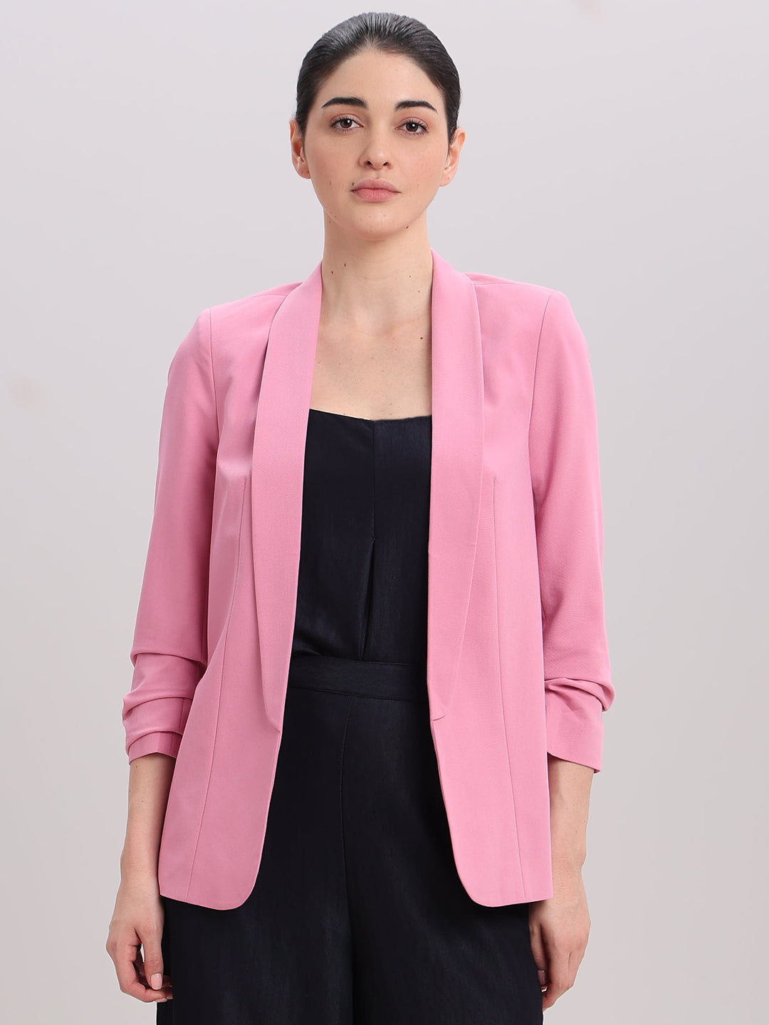 Pink Longline Tailored Blazer