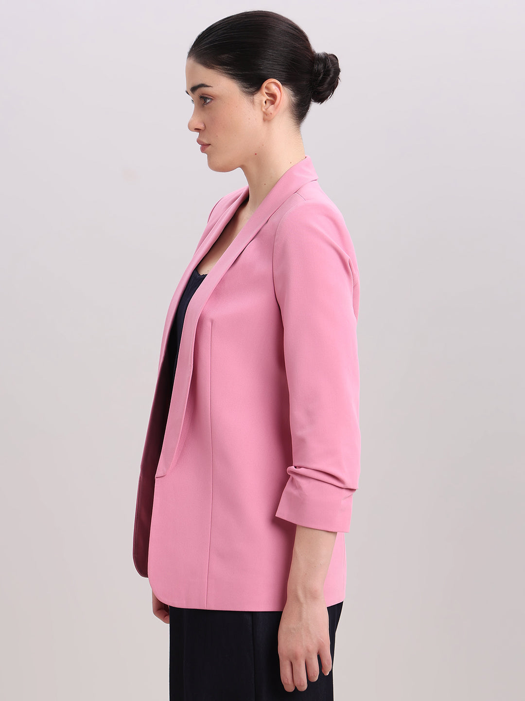 Pink Longline Tailored Blazer