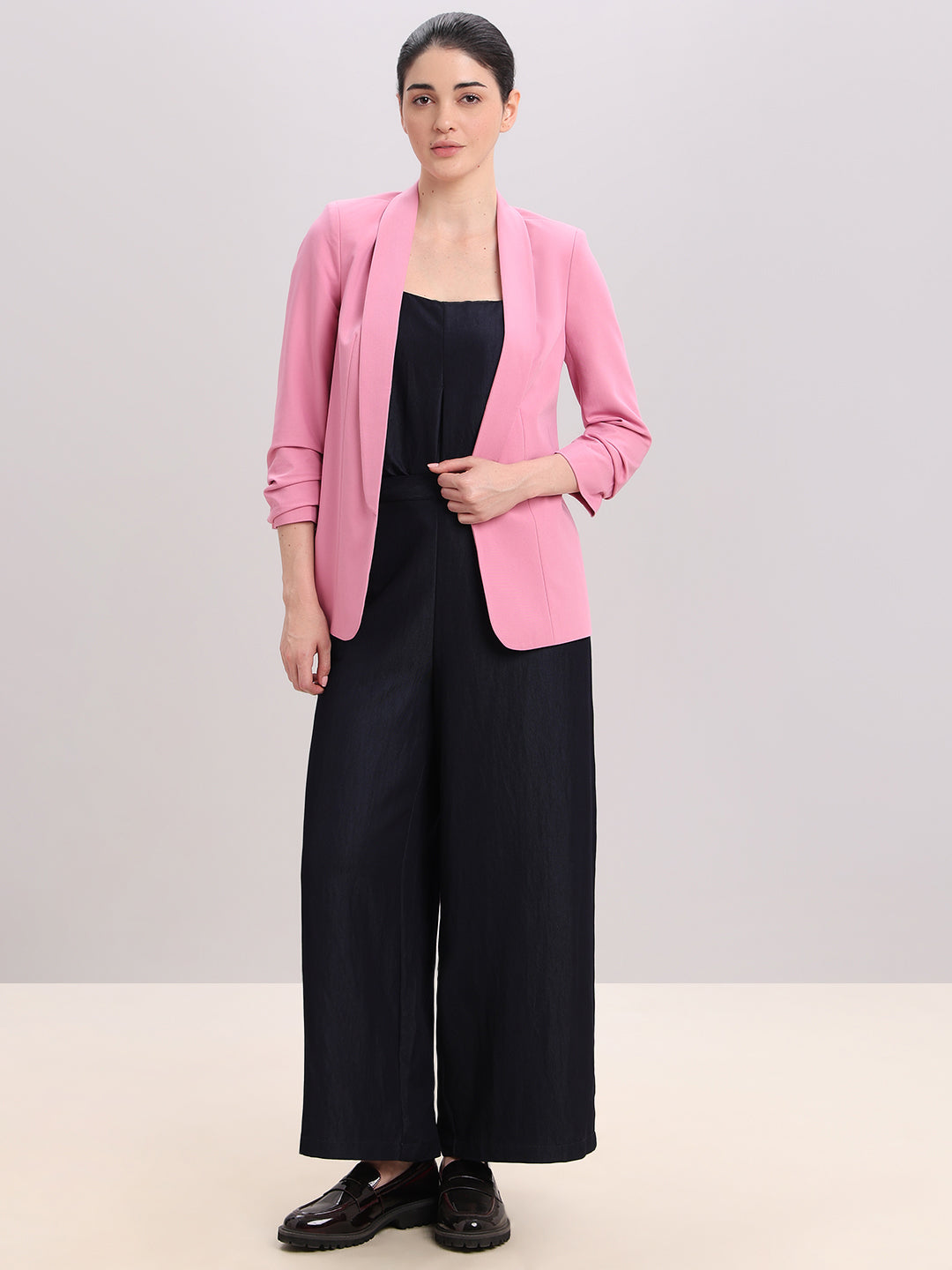 Pink Longline Tailored Blazer