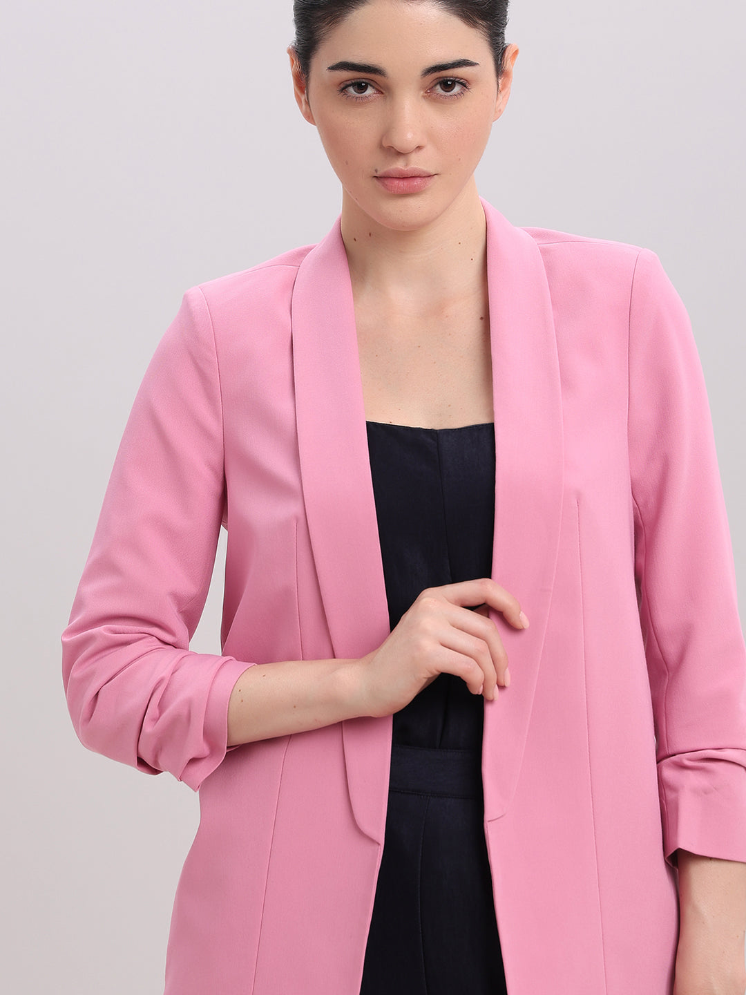 Pink Longline Tailored Blazer