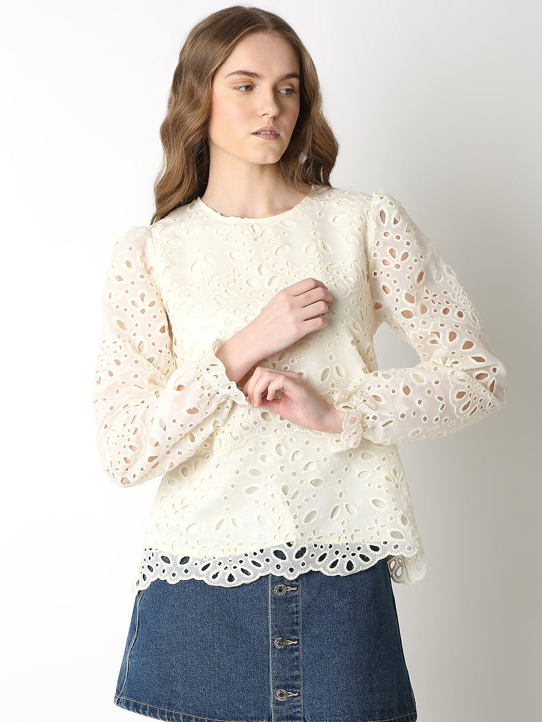 Off-White Schiffli Top