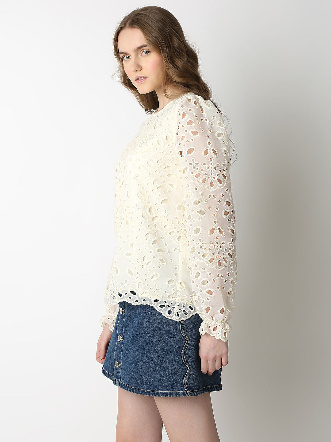 Off-White Schiffli Top