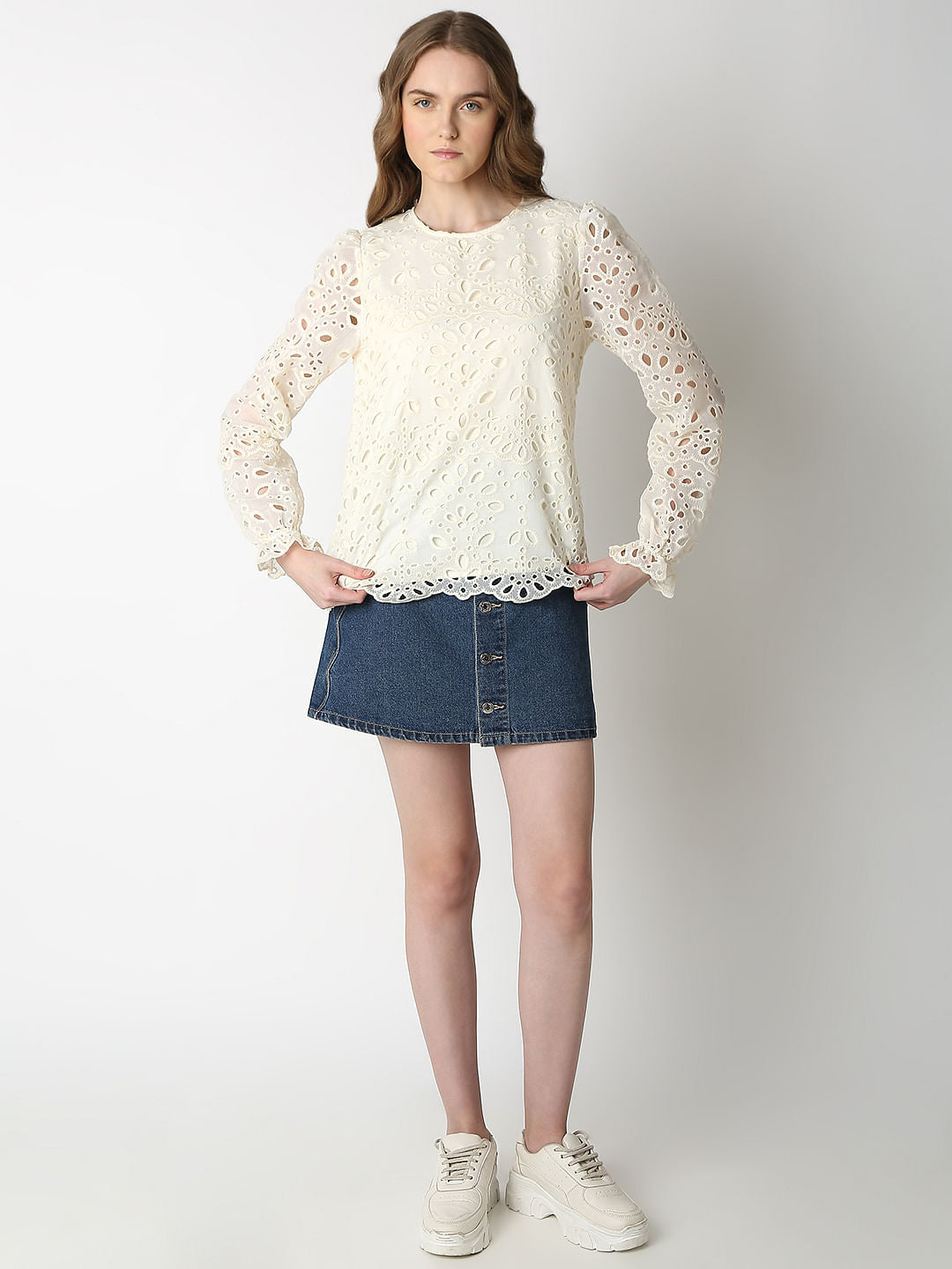 Off-White Schiffli Top