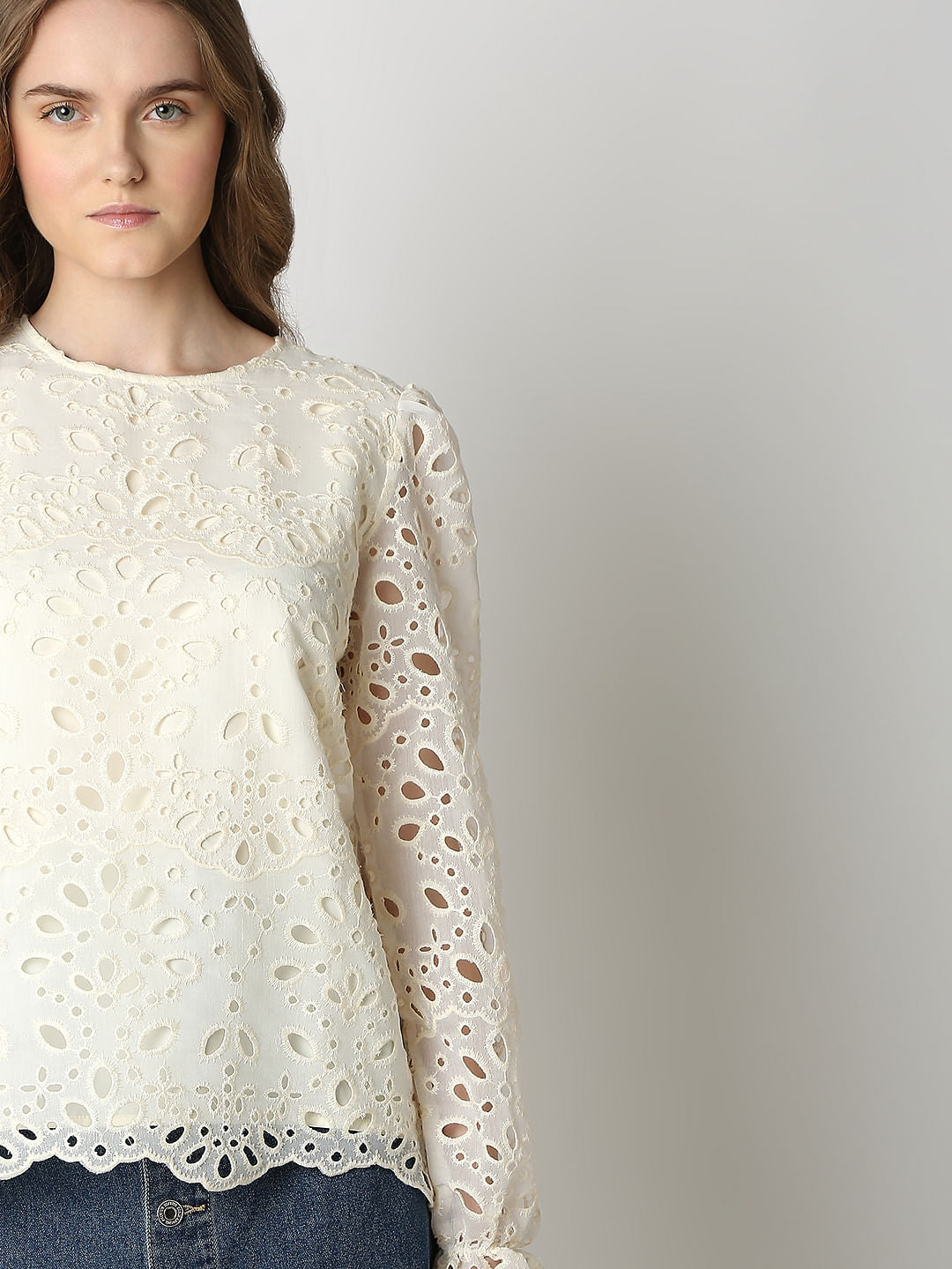 Off-White Schiffli Top