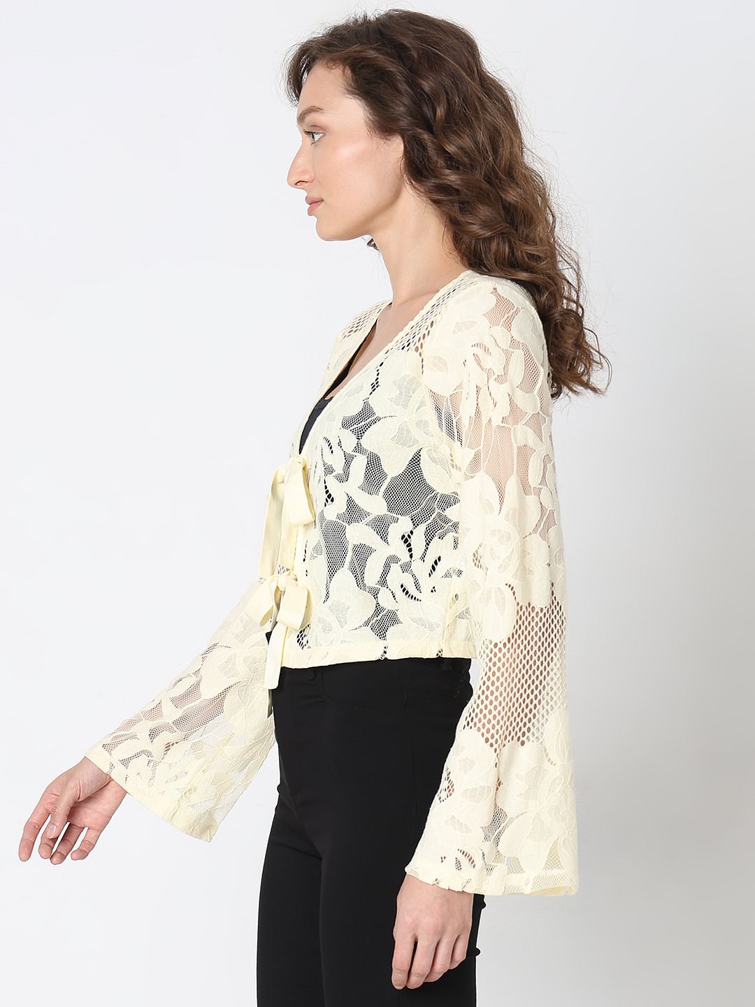 Light Yellow Lace Cardigan