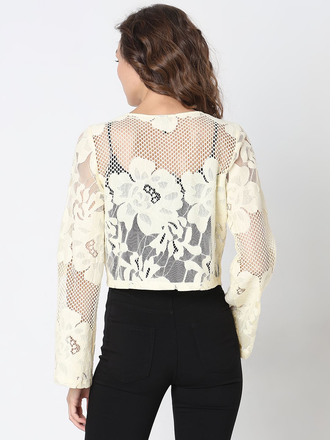 Light Yellow Lace Cardigan