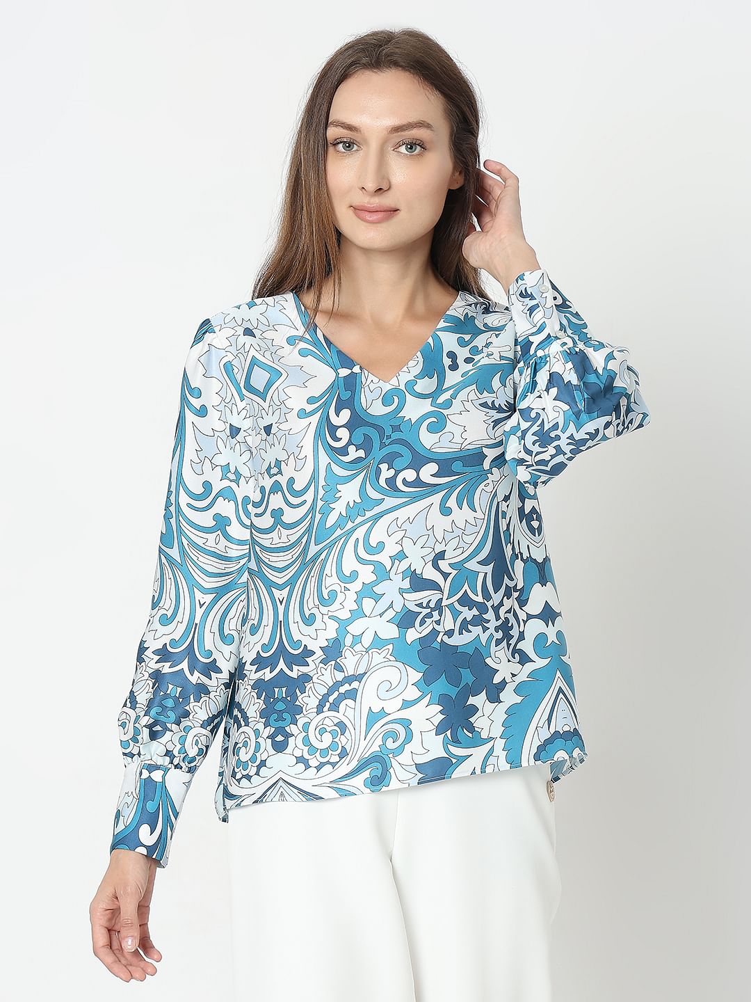 Blue Printed Top